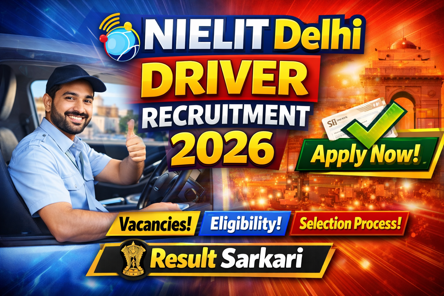 NIELIT Delhi Driver Recruitment 2026 - Sarkari Rojgar