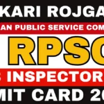 RPSC SI Admit Card 2026