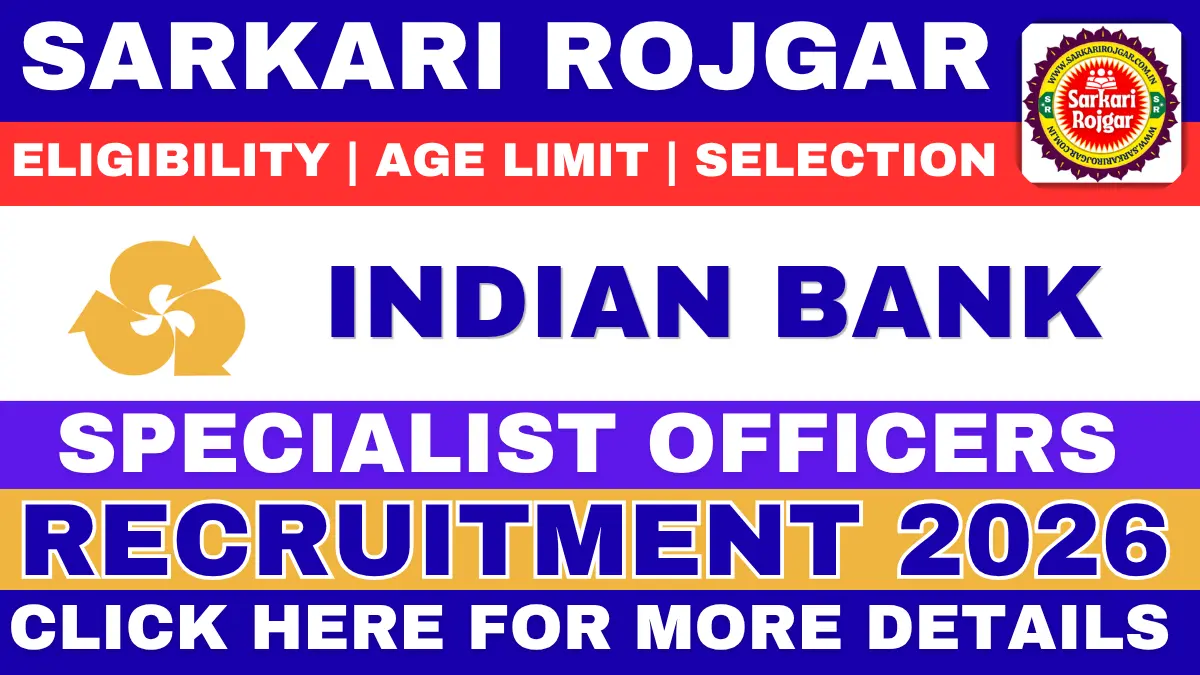 Indian Bank SO Recruitment 2026