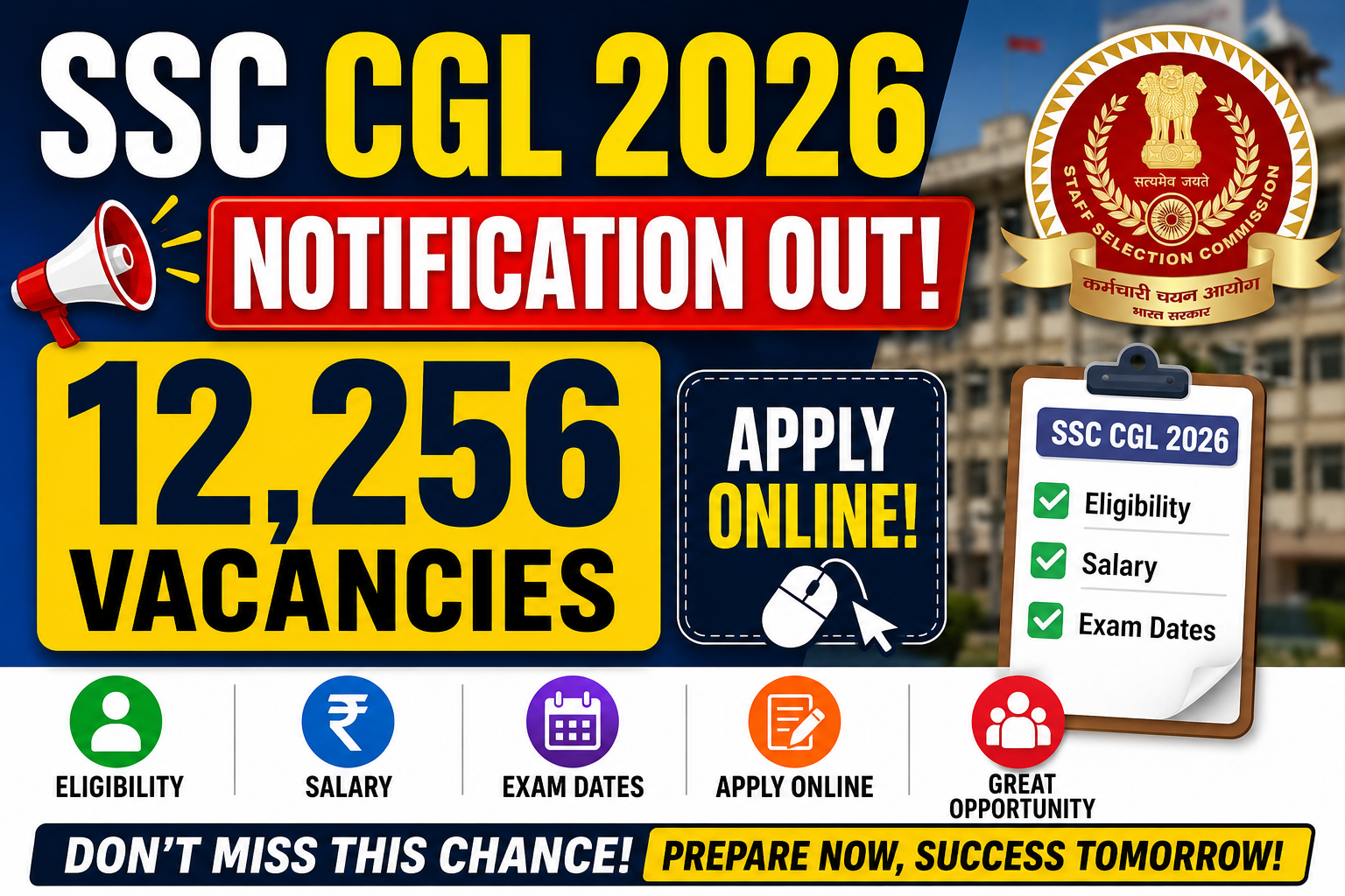 SSC CGL 2026 Notification Out