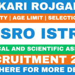 Sarkari Rojgar: Sarkari Naukri, Sarkari Result 2026 & Sarkari Job Alert 15 ISRO ISTRAC Recruitment 2026