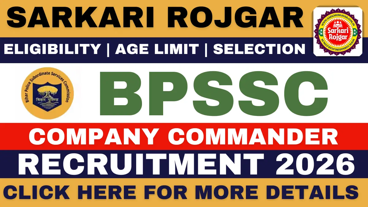 BPSSC Bihar Company Commander Recruitment 2026