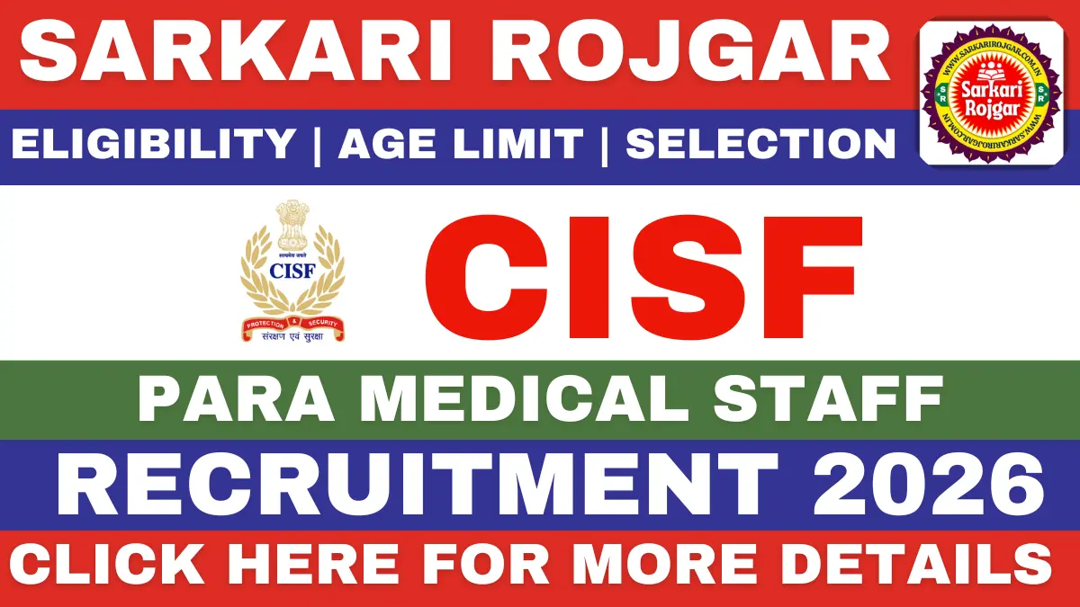 CISF Paramedical Staff Recruitment 2026