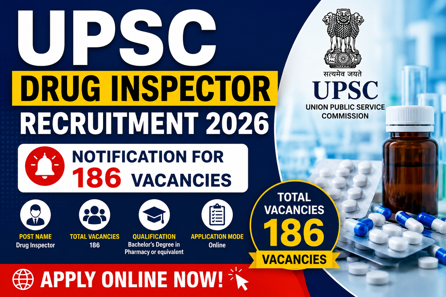 UPSC Drug Inspector Recruitment 2026