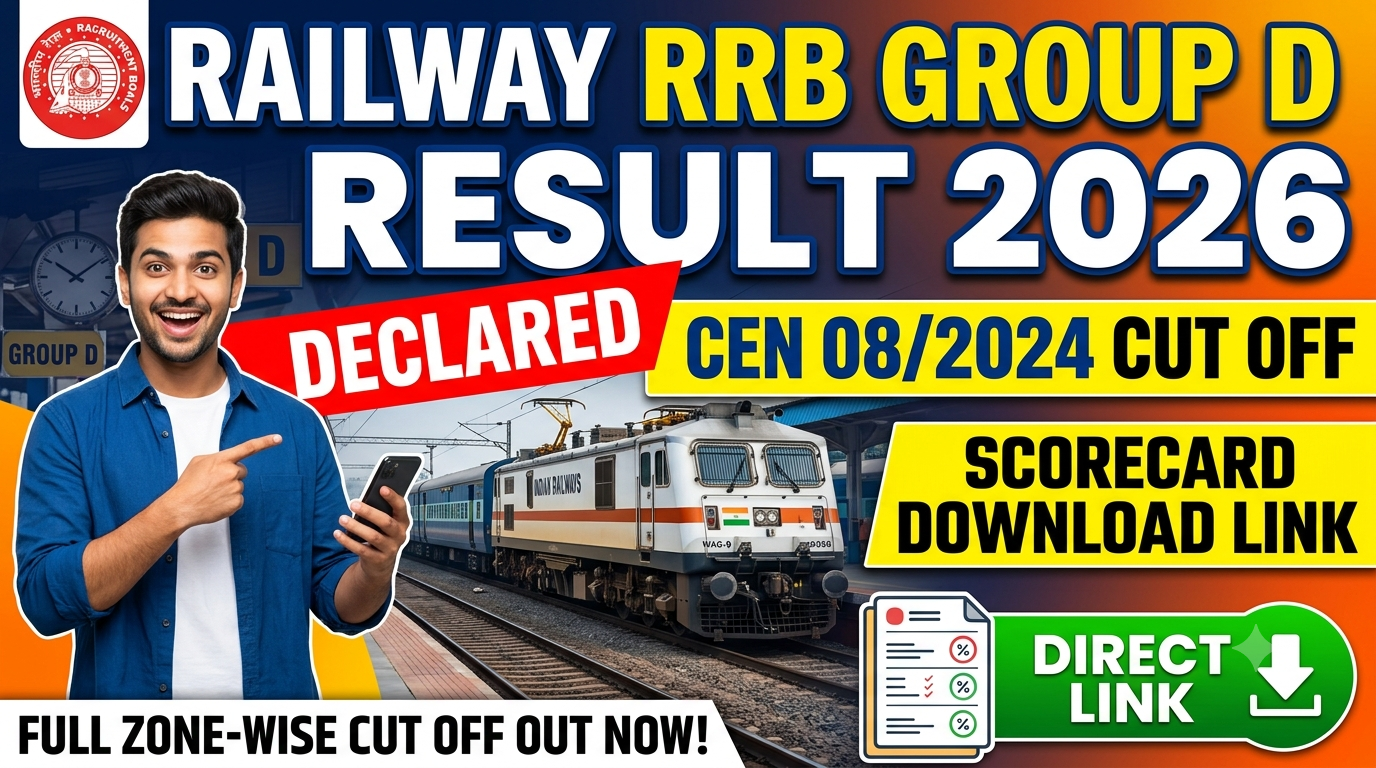 Sarkari Result 2026 Check Exam Result & Merit Lists - Answer key 2 Railway RRB Group D Result 2026